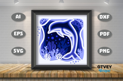 Dolphin in a seabed atmosphere 3D Layered Papercut Product Image 1