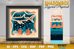 Shark in a seabed atmosphere 3D Layered Papercut Product Image 2