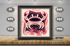 Crab in a seabed atmosphere 3D Layered Papercut Product Image 1