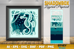 Sea Horse in a seabed atmosphere 3D Layered Papercut Product Image 2