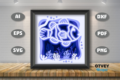 Clown Fish in a seabed atmosphere 3D Layered Papercut Product Image 1