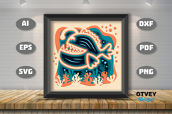 Anglerfish in a seabed atmosphere 3D Layered Papercut Product Image 1