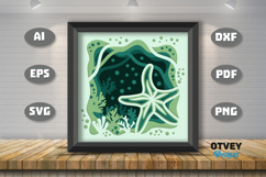 Star Fish in a seabed atmosphere 3D Layered Papercut Product Image 1