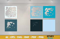 Octopus in a seabed atmosphere 3D Layered Papercut Product Image 3