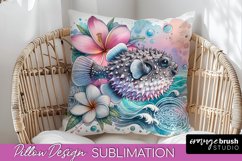 Sea Animals Pillow Cover - Beach Pillow Case Sublimation Product Image 1