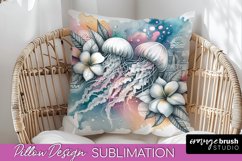 Sea Animals Pillow Cover - Beach Pillow Case Sublimation Product Image 1