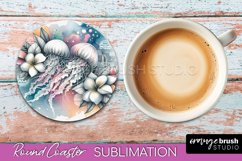 Sea Animals Coaster Sublimation - Beach Round Coaster Bundle Product Image 8