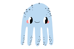 Cute Sea Creatures Clipart: 16 Hand-Drawn Jellyfish Octopus Product Image 8