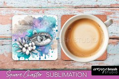 Sea Animals Coaster Sublimation - Beach Square Coaster PNG Product Image 1