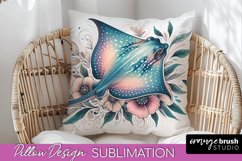 Sea Animals Pillow Cover - Beach Pillow Case Sublimation Product Image 1