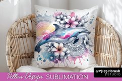 Sea Animals Pillow Cover - Beach Pillow Case Sublimation Product Image 1