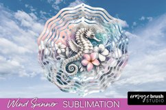 Sea Animals Wind Spinner - Summer Wind Spinner Sublimation Product Image 1