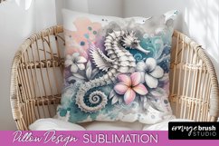 Sea Animals Pillow Cover - Beach Pillow Case Sublimation Product Image 1
