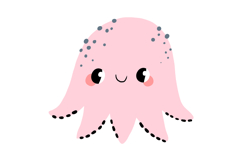 Cute Sea Creatures Clipart: 16 Hand-Drawn Jellyfish Octopus Product Image 10
