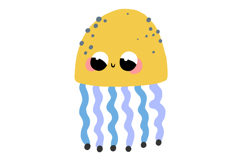 Cute Sea Creatures Clipart: 16 Hand-Drawn Jellyfish Octopus Product Image 3