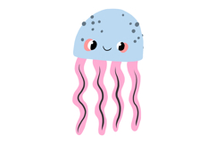 Cute Sea Creatures Clipart: 16 Hand-Drawn Jellyfish Octopus Product Image 4