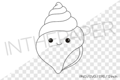 Sea Snail Outline Coloring Page Clipart SVG EPS PNG Animal Product Image 1