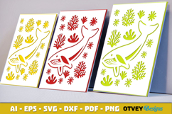 Sea Animals Card Cover Papercut Product Image 1