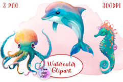 Sea Animals Clipart, Under the sea Product Image 1