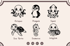 Cute Sea Animals SVG Bundle | 28 Animal Files - PNG &amp; SVG Product Image 3