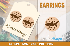 Lasercut Wooden Earrings Sea Animals Product Image 1