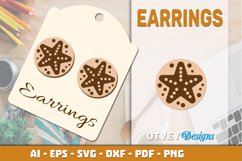Lasercut Wooden Earrings Sea Animals Product Image 1