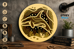 Whale Sea Animals Mandala 3D Layered Lasercut Product Image 2