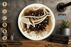 Whale Sea Animals Mandala 3D Layered Lasercut Product Image 2