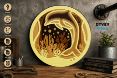 Dophin Sea Animals Mandala 3D Layered Lasercut Product Image 2