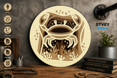 Crab Sea Animals Mandala 3D Layered Lasercut Product Image 3