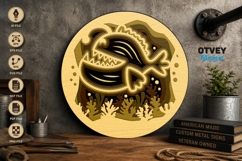 Anglerfish Sea Animals Mandala 3D Layered Lasercut Product Image 2