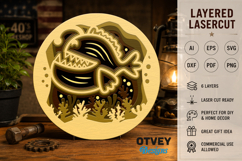 Anglerfish Sea Animals Mandala 3D Layered Lasercut Product Image 1