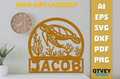 Sea Animals Name Sign Lasercut Product Image 1