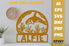 Sea Animals Name Sign Lasercut Product Image 1