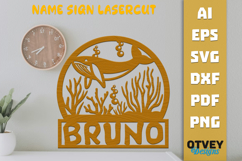 Sea Animals Name Sign Lasercut Product Image 1