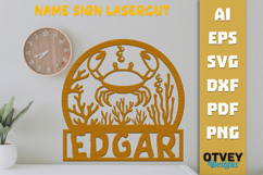 Sea Animals Name Sign Lasercut Product Image 1