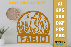 Sea Animals Name Sign Lasercut Product Image 1