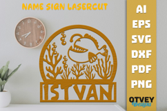 Sea Animals Name Sign Lasercut Product Image 1