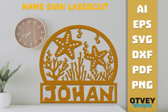 Sea Animals Name Sign Lasercut Product Image 1