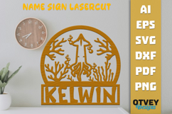 Sea Animals Name Sign Lasercut Product Image 1