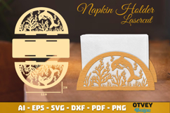 Sea Animals Scene Napkin Holder Lasercut Product Image 1