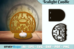 Sea Animals Scene Tealight Candle Holder Lasercut Product Image 1