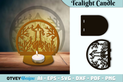 Sea Animals Scene Tealight Candle Holder Lasercut Product Image 1