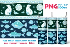 Sea Bear-Straight Tumbler 20oz Christmas sublimation PNG