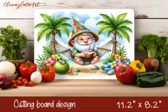 Cute animal cutting board sublimation, sea Palm tree beach Product Image 1