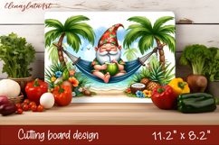 Cute animal cutting board sublimation, sea Palm tree beach Product Image 1
