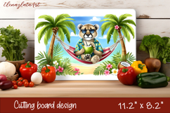 Cute animal cutting board sublimation, sea Palm tree beach Product Image 1
