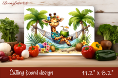 Cute animal cutting board sublimation, sea Palm tree beach Product Image 1