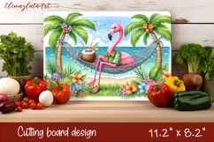 Cute animal cutting board sublimation, sea Palm tree beach Product Image 1