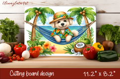 Cute animal cutting board sublimation, sea Palm tree beach Product Image 1